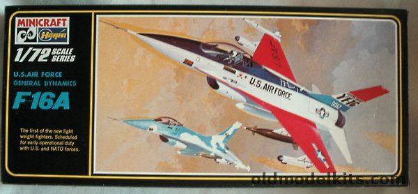 Hasegawa 1/72 General Dynamics F-16A Fighting Falcon - YF-16 or USAF markings, 110 plastic model kit